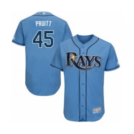 Men's Tampa Bay Rays #45 Austin Pruitt Columbia Alternate Flex Base Authentic Collection Baseball Player Jersey