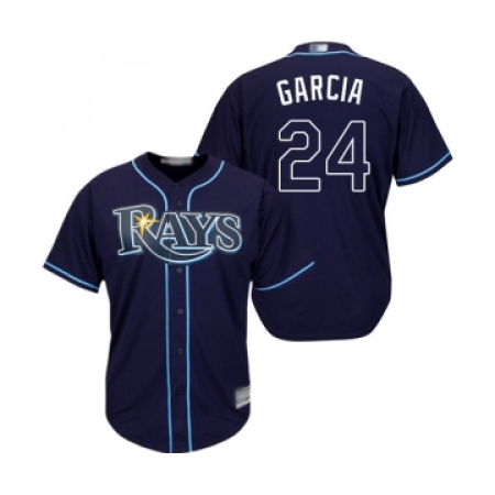 Youth Tampa Bay Rays #24 Avisail Garcia Replica Navy Blue Alternate Cool Base Baseball Jersey