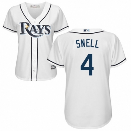 Women's Majestic Tampa Bay Rays #4 Blake Snell Replica White Home Cool Base MLB Jersey