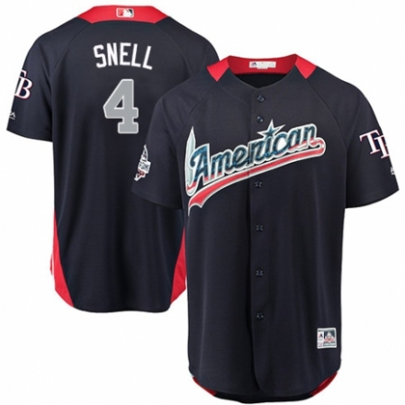 Youth Majestic Tampa Bay Rays #4 Blake Snell Game Navy Blue American League 2018 MLB All-Star MLB Jersey