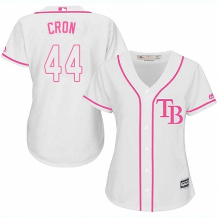 Women's Majestic Tampa Bay Rays #44 C. J. Cron Replica White Fashion Cool Base MLB Jersey