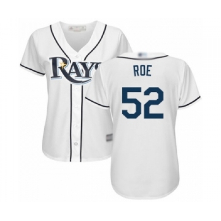 Women's Tampa Bay Rays #52 Chaz Roe Authentic White Home Cool Base Baseball Player Jersey