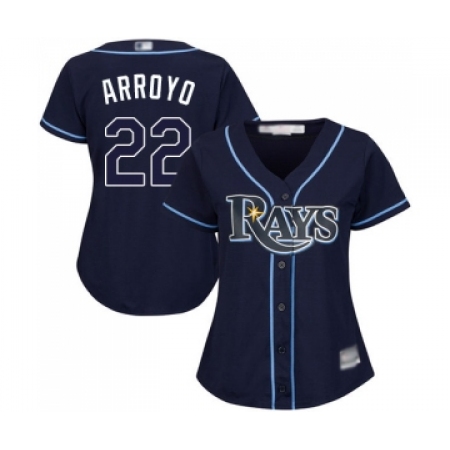 Women's Tampa Bay Rays #22 Christian Arroyo Replica Navy Blue Alternate Cool Base Baseball Jersey