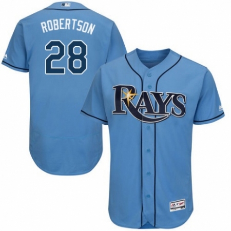 Men's Majestic Tampa Bay Rays #28 Daniel Robertson Columbia Alternate Flex Base Authentic Collection MLB Jersey
