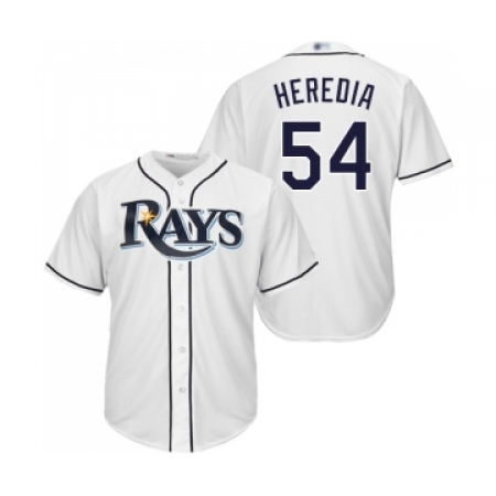 Youth Tampa Bay Rays #54 Guillermo Heredia Replica White Home Cool Base Baseball Jersey