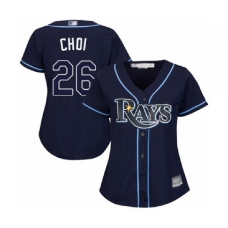 Women's Tampa Bay Rays #26 Ji-Man Choi Authentic Navy Blue Alternate Cool Base Baseball Player Jersey