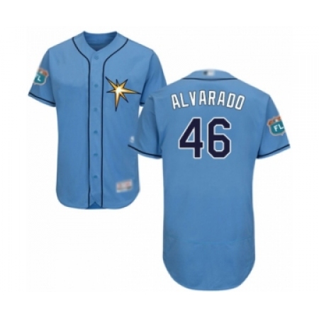 Men's Tampa Bay Rays #46 Jose Alvarado Light Blue Flexbase Authentic Collection Baseball Player Jersey