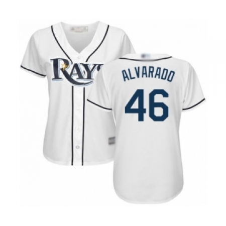 Women's Tampa Bay Rays #46 Jose Alvarado Authentic White Home Cool Base Baseball Player Jersey