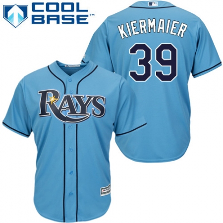 Youth Majestic Tampa Bay Rays #39 Kevin Kiermaier Replica Light Blue Alternate 2 Cool Base MLB Jersey