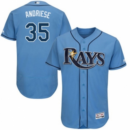 Men's Majestic Tampa Bay Rays #35 Matt Andriese Columbia Alternate Flex Base Authentic Collection MLB Jersey