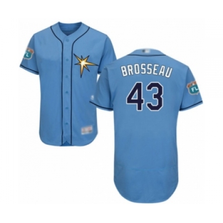 Men's Tampa Bay Rays #43 Mike Brosseau Light Blue Flexbase Authentic Collection Baseball Player Jersey