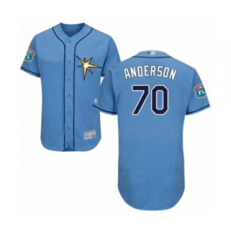 Men's Tampa Bay Rays #70 Nick Anderson Light Blue Flexbase Authentic Collection Baseball Player Jersey