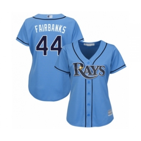 Women's Tampa Bay Rays #44 Peter Fairbanks Authentic Light Blue Alternate 2 Cool Base Baseball Player Jersey