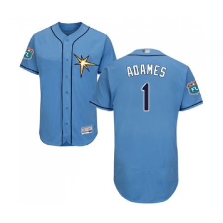 Men's Tampa Bay Rays #1 Willy Adames Columbia Alternate Flex Base Authentic Collection Baseball Jersey