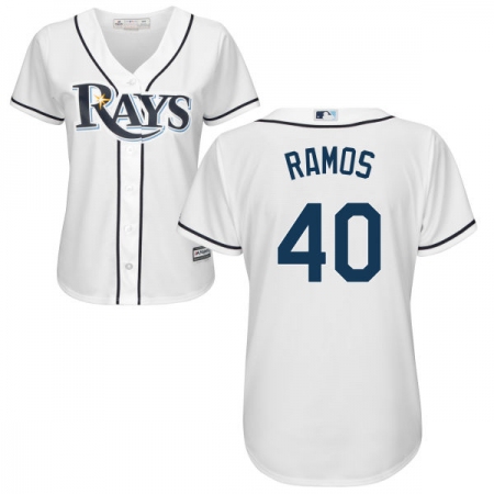 Women's Majestic Tampa Bay Rays #40 Wilson Ramos Replica White Home Cool Base MLB Jersey
